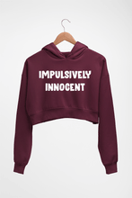Load image into Gallery viewer, Impulsively Innocent Crop HOODIE FOR WOMEN-Maroon-Ektarfa.online
