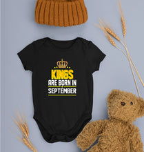 Load image into Gallery viewer, Kings Are Born In September Kids Romper For Baby Boy/Girl-0-5 Months(18 Inches)-Black-Ektarfa.online
