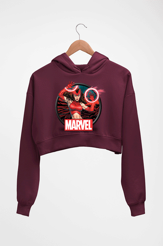 Scarlet Witch Wanda Crop HOODIE FOR WOMEN-Maroon-Ektarfa.online