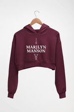 Load image into Gallery viewer, Marilyn Manson Crop HOODIE FOR WOMEN-Maroon-Ektarfa.online
