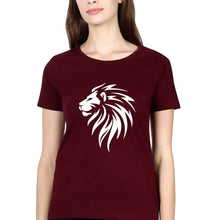 Load image into Gallery viewer, Lion T-Shirt for Women-Maroon-Ektarfa.online
