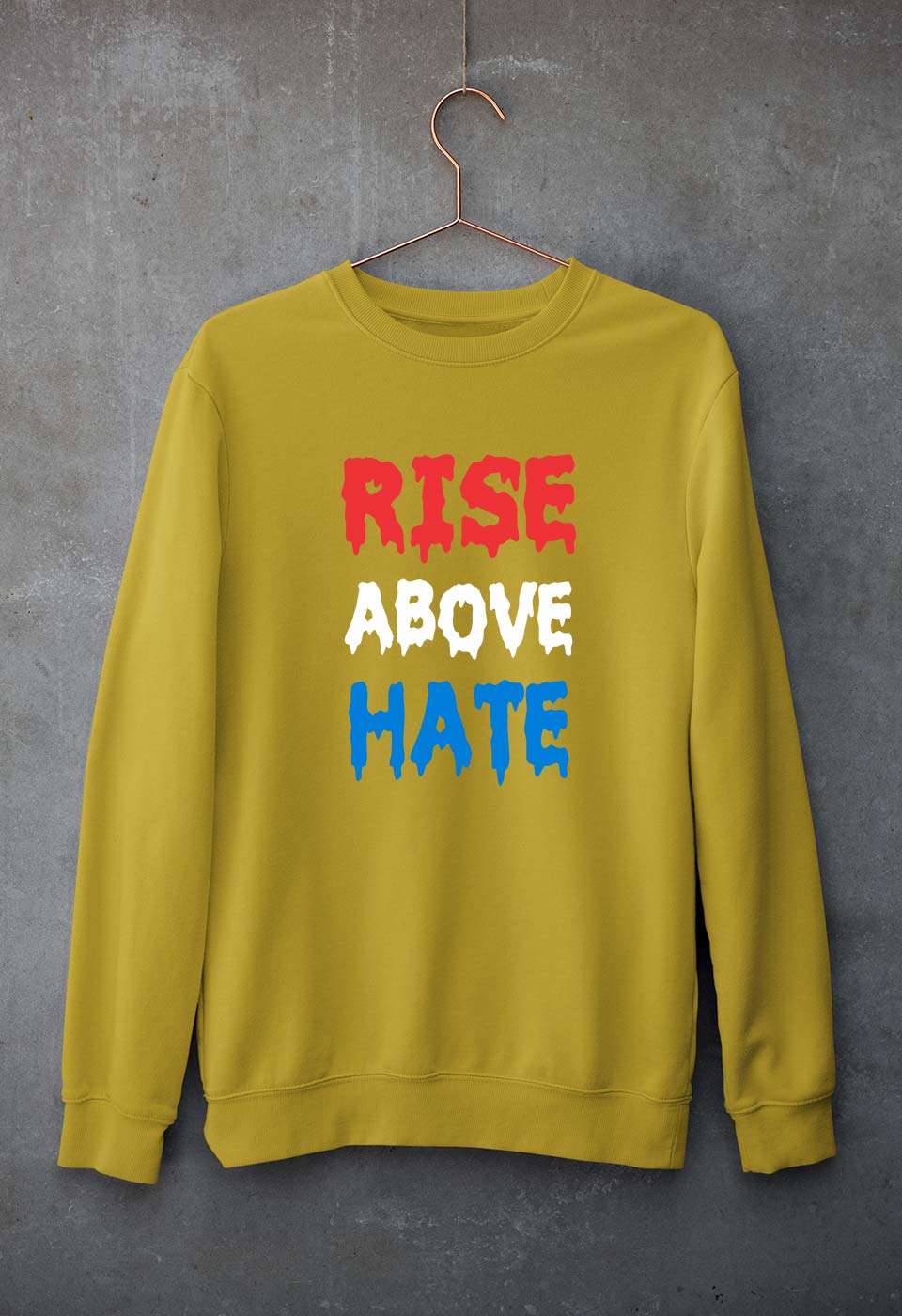 Rise Above Hate John Cena Unisex Sweatshirt for Men/Women-Mustard Yellow-Ektarfa.online
