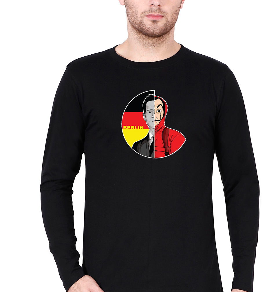 Money Heist Berlin Full Sleeves T-Shirt for Men-Black-Ektarfa.online