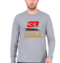 Load image into Gallery viewer, Max Verstappen F1 World Championship Full Sleeves T-Shirt for Men-Grey Melange-Ektarfa.online
