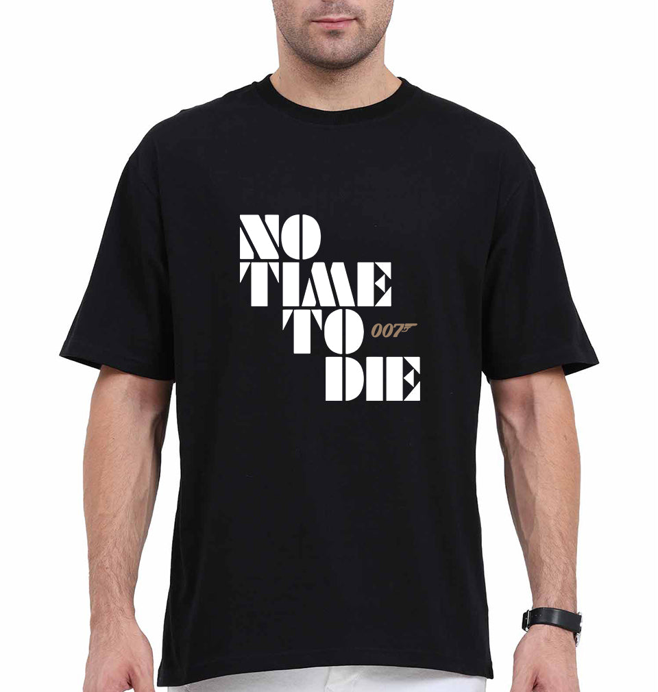 No Time To Die James Bond 007 Oversized T-Shirt for Men-Black-Ektarfa.online