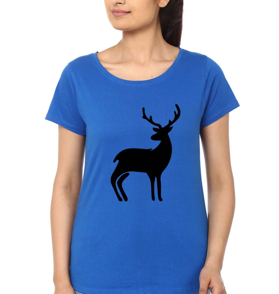 Deer T-Shirt for Women-Royal Blue-Ektarfa.online