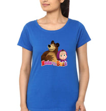 Load image into Gallery viewer, Masha and the Bear T-Shirt for Women-Royal Blue-Ektarfa.online
