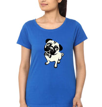 Load image into Gallery viewer, Pug Dog T-Shirt for Women-Royal Blue-Ektarfa.online

