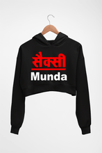 Load image into Gallery viewer, Sexy Munda Crop HOODIE FOR WOMEN-Black-Ektarfa.online

