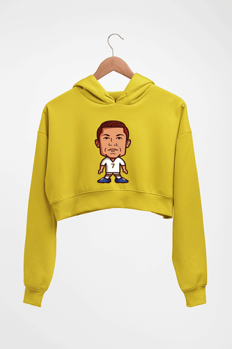Cristiano Ronaldo CR7 Crop HOODIE FOR WOMEN-Mustard Yellow-Ektarfa.online