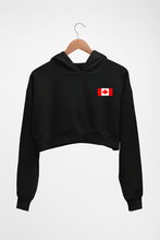 Load image into Gallery viewer, Canada Flag Crop HOODIE FOR WOMEN-Black-Ektarfa.online

