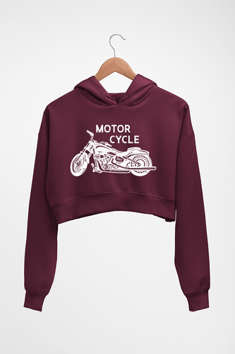 Motorcycle Crop HOODIE FOR WOMEN-Maroon-Ektarfa.online