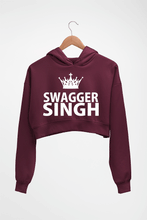 Load image into Gallery viewer, Swagger Singh Crop HOODIE FOR WOMEN-Maroon-Ektarfa.online
