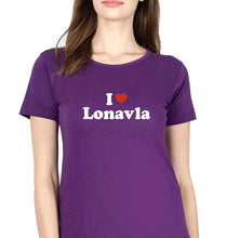 Load image into Gallery viewer, I Love Lonavla T-Shirt for Women-Purple-Ektarfa.online
