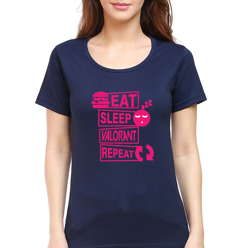 Valorant T-Shirt for Women-Navy Blue-Ektarfa.online