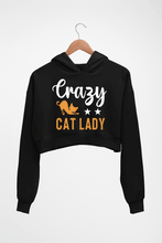 Load image into Gallery viewer, Cat Lady Crop HOODIE FOR WOMEN-Black-Ektarfa.online
