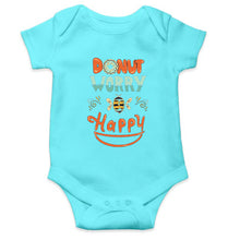 Load image into Gallery viewer, Donut Worry Be Happy Kids Romper For Baby Boy/Girl-0-5 Months(18 Inches)-Sky Blue-Ektarfa.online
