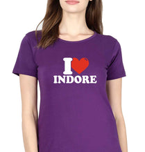 Load image into Gallery viewer, I Love Indore T-Shirt for Women-Purple-Ektarfa.online
