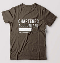 Load image into Gallery viewer, Chartered Accountants(CA) In Progress T-Shirt for Men-Olive Green-Ektarfa.online
