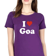 Load image into Gallery viewer, I Love Goa T-Shirt for Women-Purple-Ektarfa.online
