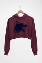 Load image into Gallery viewer, Wolf Crop HOODIE FOR WOMEN-Maroon-Ektarfa.online
