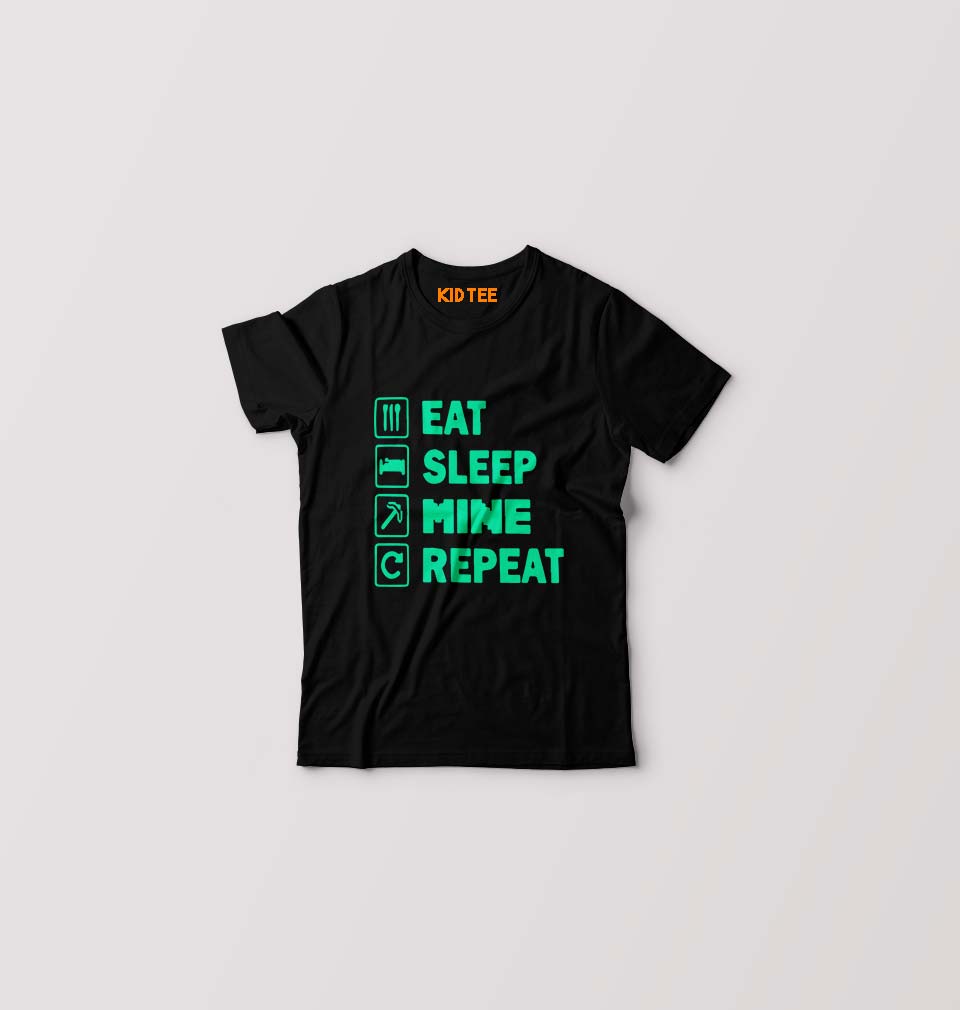 Minecraft Kids T-Shirt for Boy/Girl-Black-Ektarfa.online