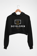 Load image into Gallery viewer, Developer Crop HOODIE FOR WOMEN-Black-Ektarfa.online
