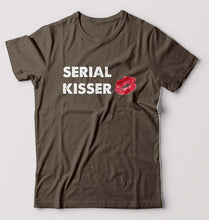 Load image into Gallery viewer, Serial Kisser T-Shirt for Men-Olive Green-Ektarfa.online
