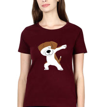 Load image into Gallery viewer, Dab Dog T-Shirt for Women-Maroon-Ektarfa.online

