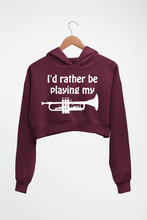 Load image into Gallery viewer, Trumpet Love Crop HOODIE FOR WOMEN-Maroon-Ektarfa.online
