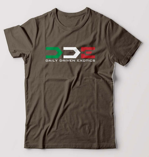 Daily Driven Exotics (DDE) T-Shirt for Men-Olive Green-Ektarfa.online