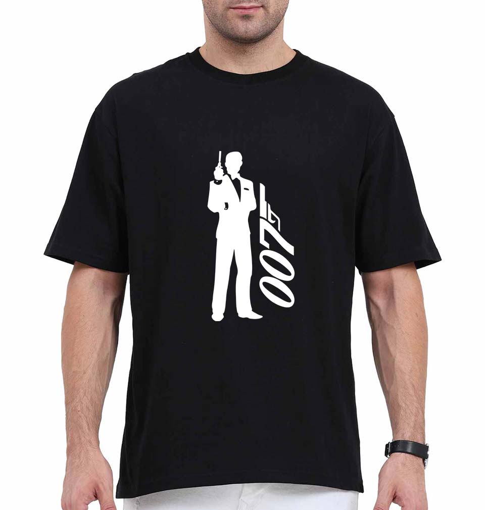 James Bond (007) Oversized T-Shirt for Men-Black-Ektarfa.online