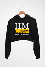 Load image into Gallery viewer, IIM Lucknow Crop HOODIE FOR WOMEN-Black-Ektarfa.online
