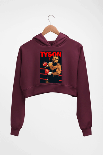 Mike Tyson Crop HOODIE FOR WOMEN-Maroon-Ektarfa.online