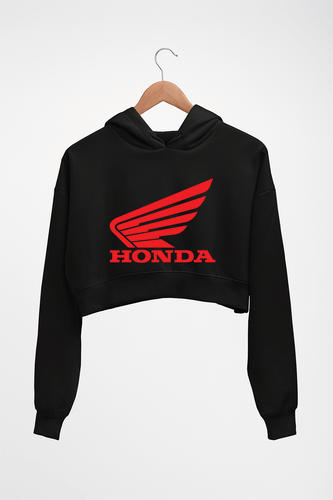Honda Crop HOODIE FOR WOMEN-Black-Ektarfa.online