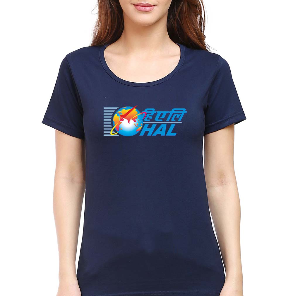 Hindustan Aeronautics Limited (HAL) T-Shirt for Women-Navy Blue-Ektarfa.online