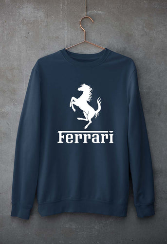 Ferrari F1 Unisex Sweatshirt for Men/Women-S(40 Inches)-Navy Blue-Ektarfa.online