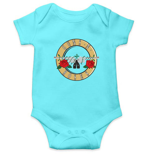 Guns and Roses Kids Romper Kids Romper For Baby Boy/Girl-0-5 Months(18 Inches)-Sky Blue-Ektarfa.online