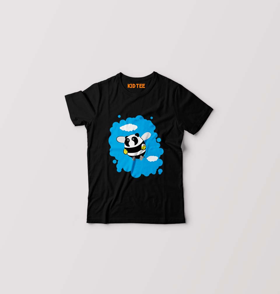 Panda Bee Kids T-Shirt for Boy/Girl-Black-Ektarfa.online