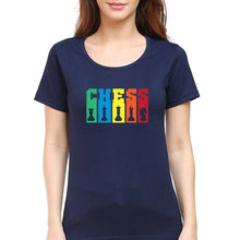 Load image into Gallery viewer, Chess T-Shirt for Women-Navy Blue-Ektarfa.online
