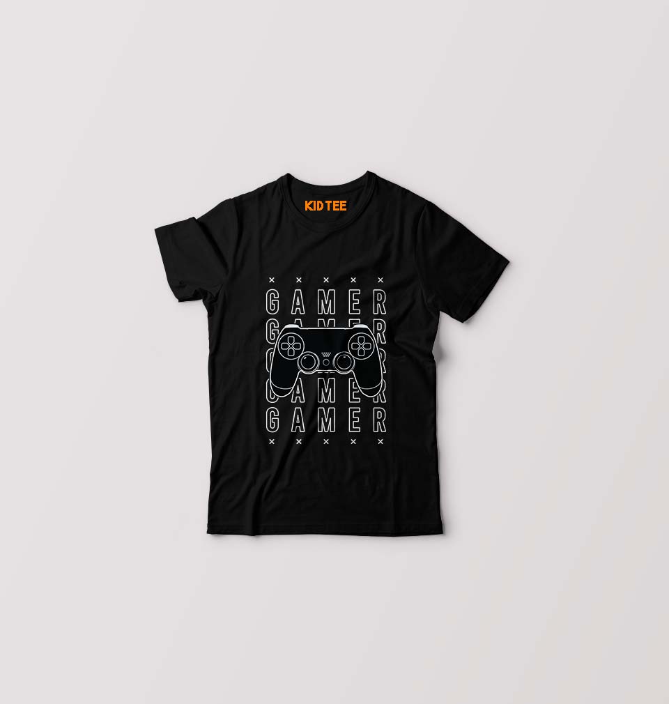 Geek Gamer Kids T-Shirt for Boy/Girl-Black-Ektarfa.online