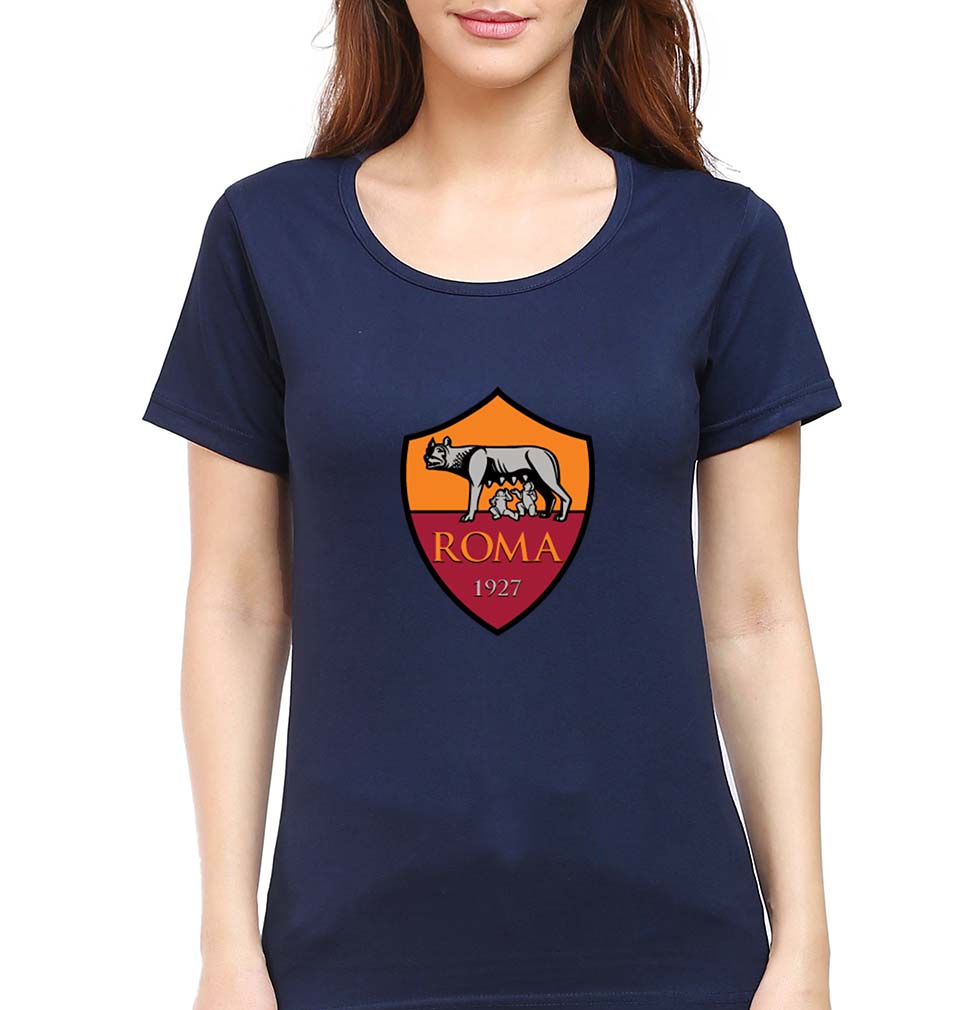 A.S. Roma T-Shirt for Women-Navy Blue-Ektarfa.online