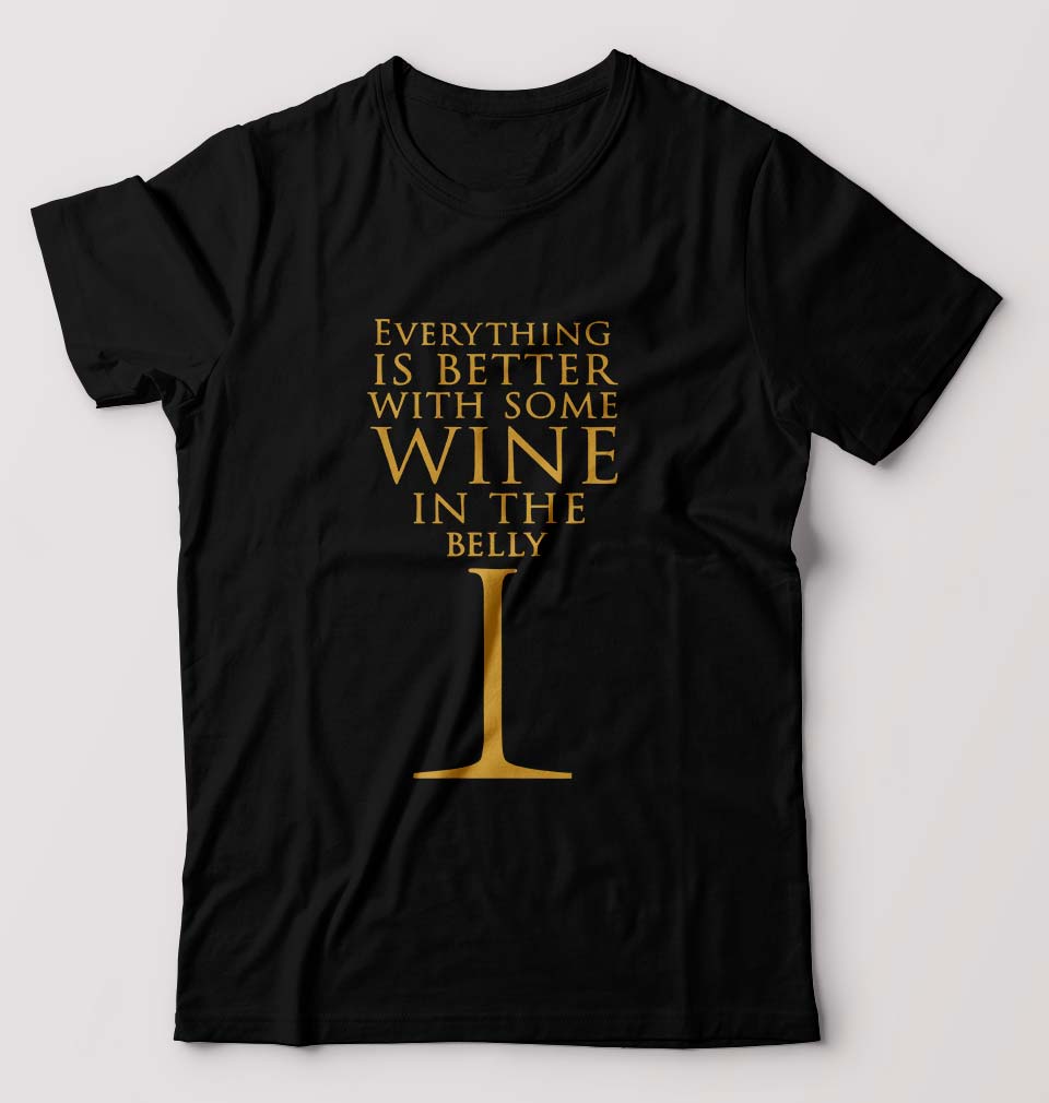 GOT Game Of Thrones Wine In The Belly T-Shirt for Men-Black-Ektarfa.online