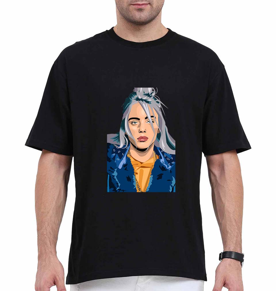 Billie Eilish Oversized T-Shirt for Men-Black-Ektarfa.online