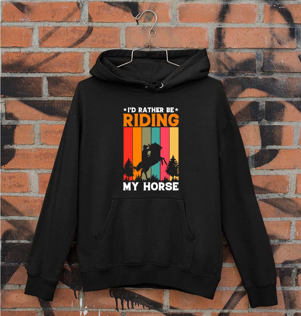 Horse Riding Unisex Hoodie for Men/Women-Black-Ektarfa.online
