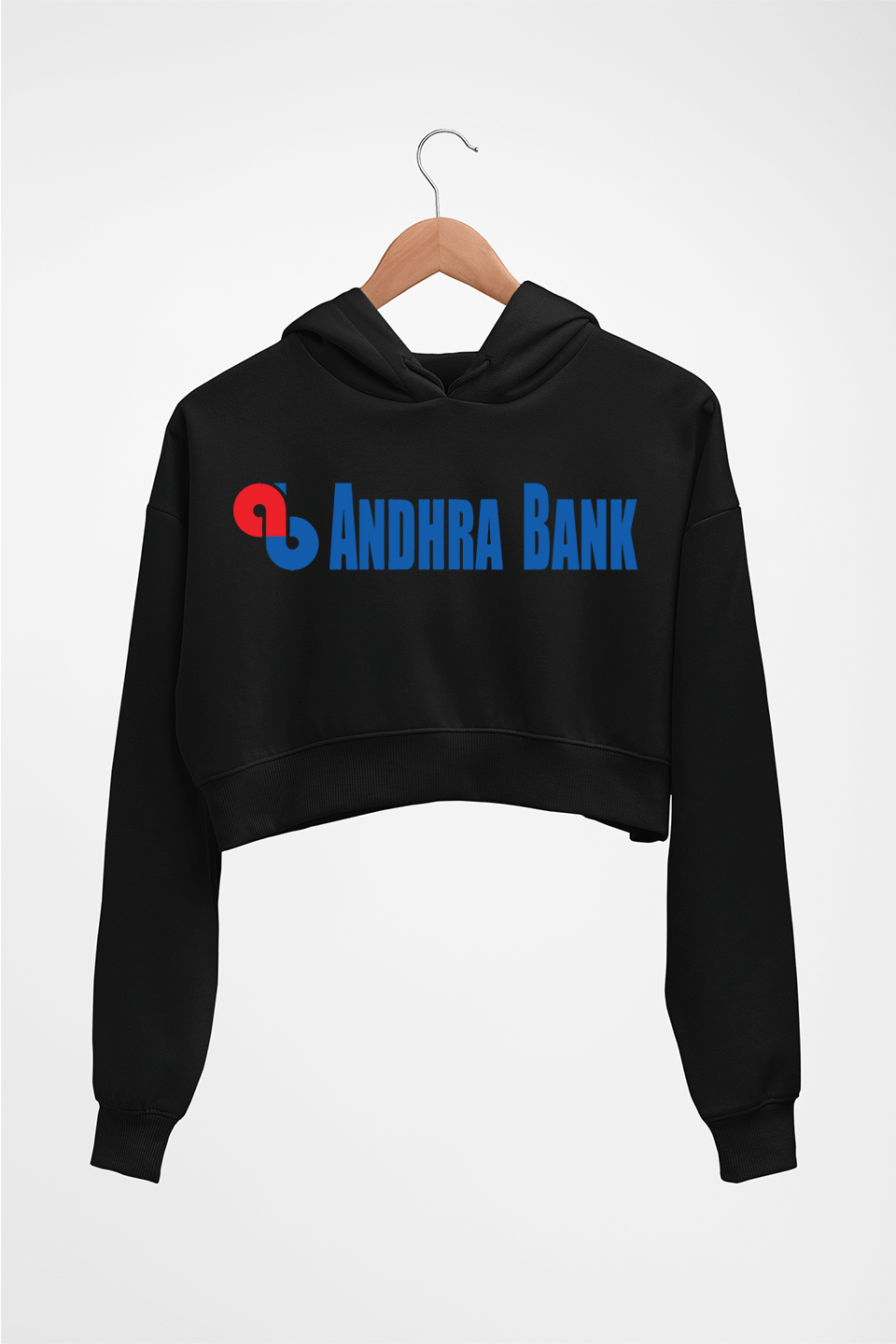 Andhra Bank Crop HOODIE FOR WOMEN-Black-Ektarfa.online