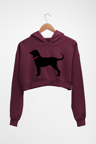 Black Dog Crop HOODIE FOR WOMEN-Maroon-Ektarfa.online
