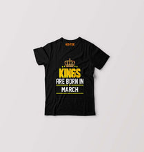 Load image into Gallery viewer, Kings Are Born In March Kids T-Shirt for Boy/Girl-Black-Ektarfa.online
