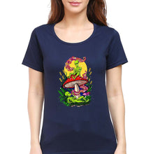 Load image into Gallery viewer, Trippy Psychedelic Weed Stoned T-Shirt for Women-Navy Blue-Ektarfa.online
