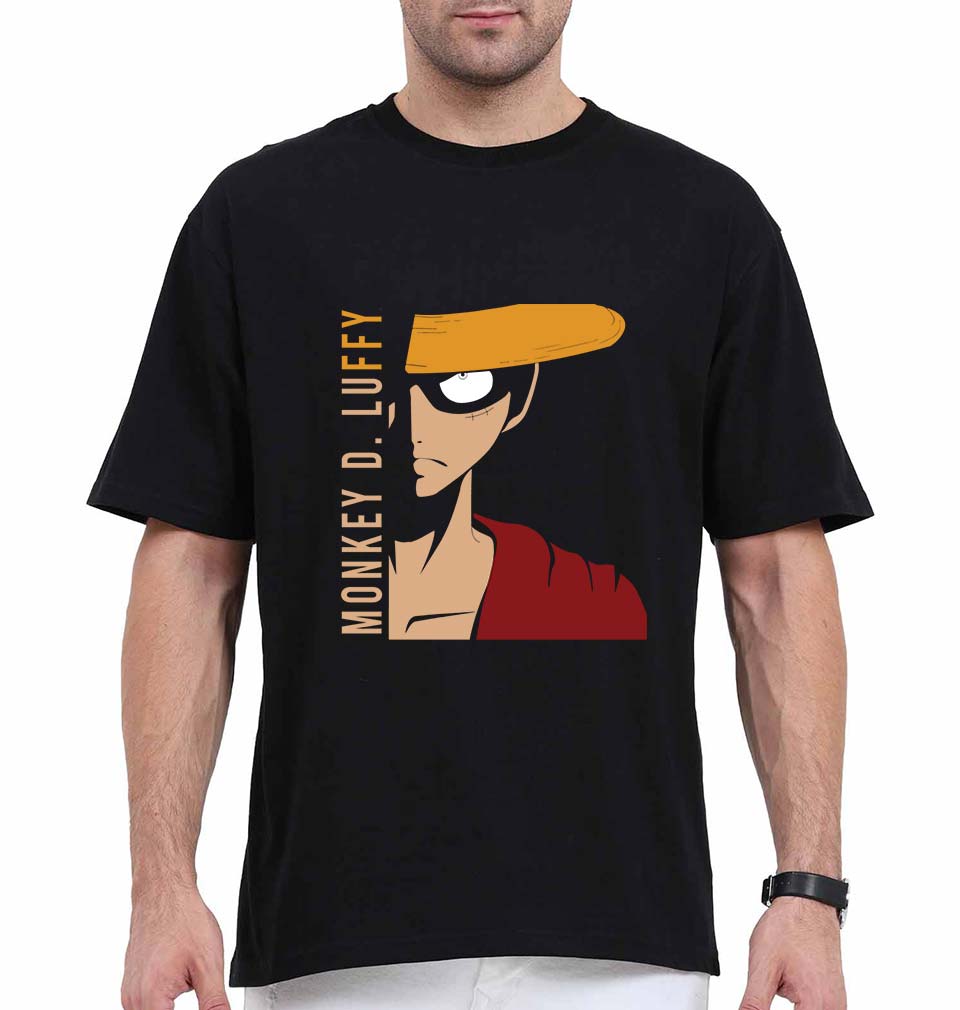 Monkey D. Luffy Oversized T-Shirt for Men-Black-Ektarfa.online